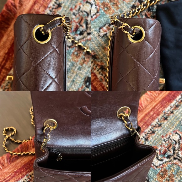 SOLD-on payment plan**Chanel Classic Vintage Mini Square Brown Single Flap Bag - Picture 8 of 10